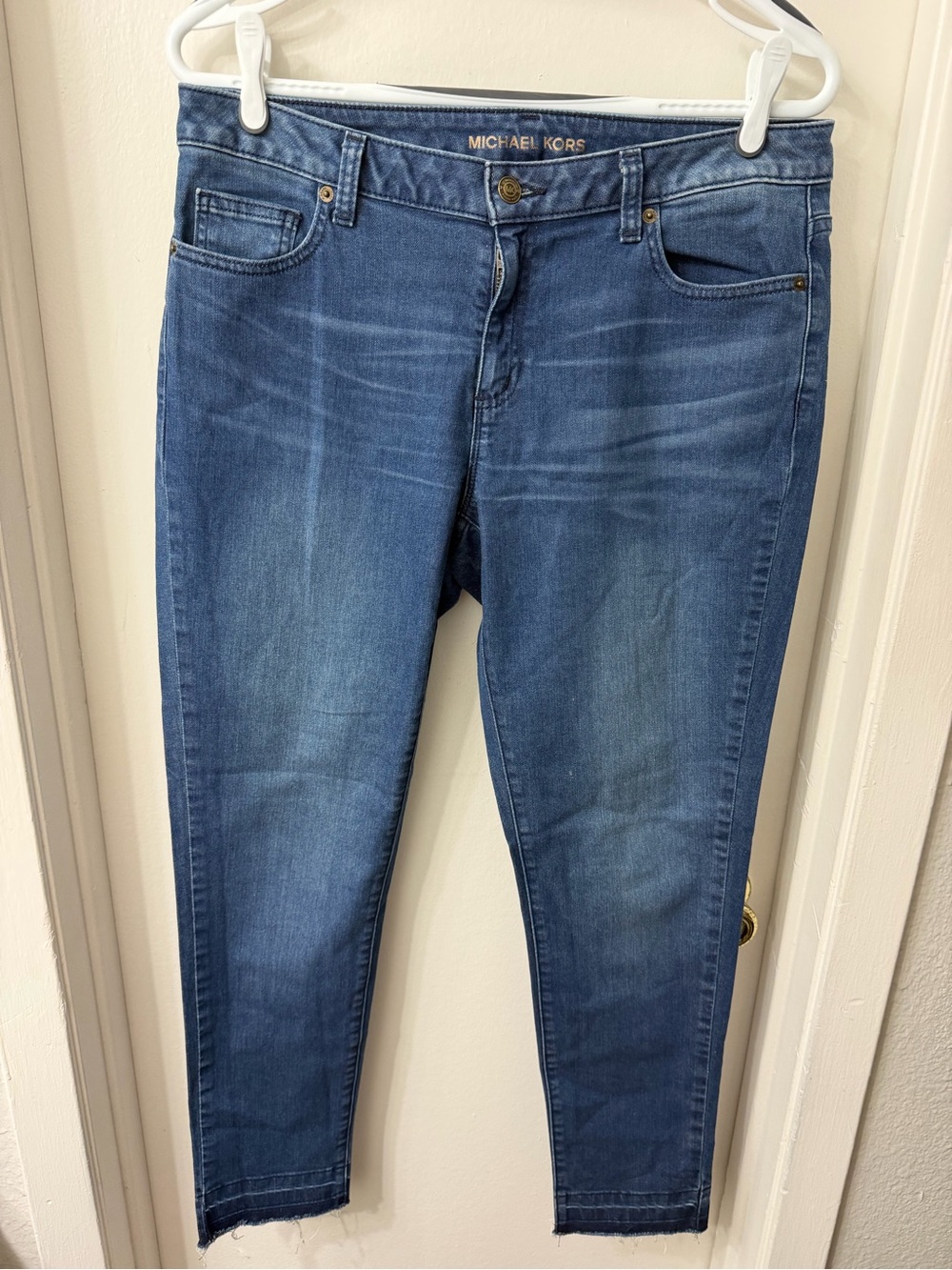 Michael Kors Dark Blue Cropped Slim Jeans